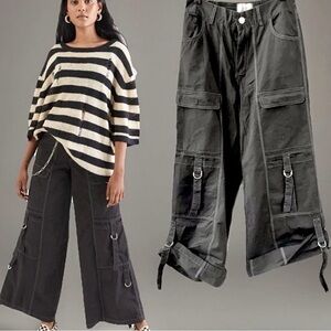 Urban Outfitters BDG NWT Riley Black Cargo Utility Pants, XS (Petite/Tall)